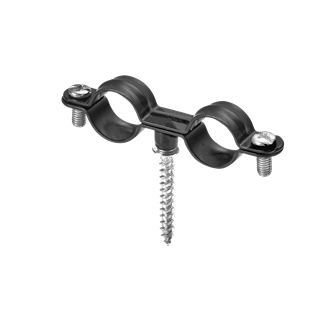 Walraven Double Pipe Clamp with Screw (Black)